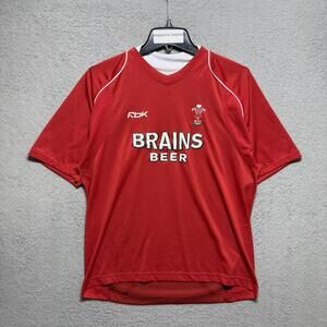 Vintage Reebok Wales WRU Rugby Jersey Red RBK Men’s
